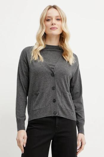 Vlnený kardigán Weekend Max Mara dámsky, šedá farba, tenký, 2515381011600