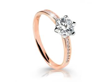 Cutie Jewellery Úchvatný trblietavý prsteň z ružového zlata Z6149-X-4 53 mm