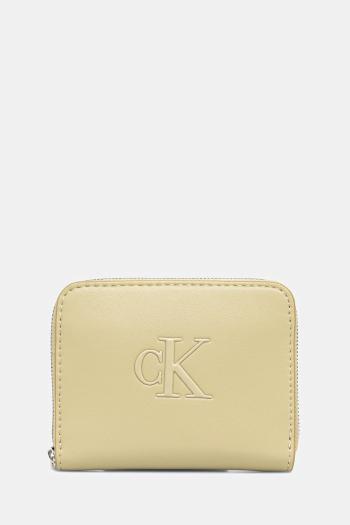 Peňaženka Calvin Klein dámska, béžová farba, LV04F1026G
