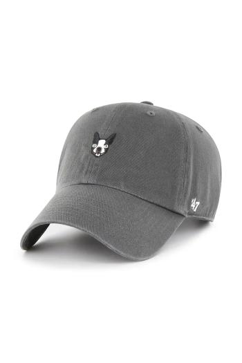Bavlnená šiltovka 47 brand Dog Base Runner Icon šedá farba, jednofarebná, XX-BSRIC284GWS-CCB