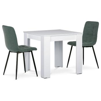 Jedálenský set z MDF s 2 stoličkami, 80 x 80 x 75cm, biely