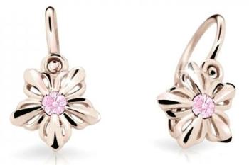 Cutie Jewellery Detské kvietkové náušnice z ružového zlata C2238-10-X-4 ružová