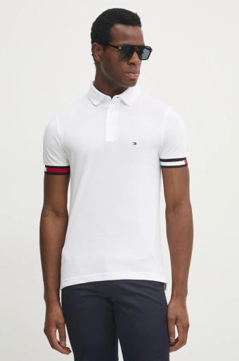 Polo tričko Tommy Hilfiger pánske, biela farba, s nášivkou, MW0MW37518