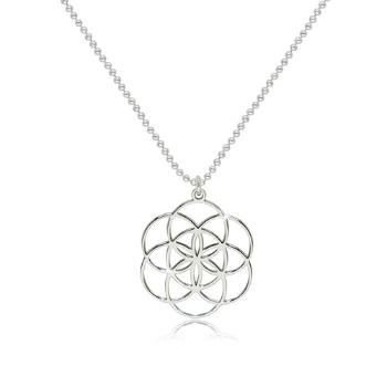 Strieborný 925 náhrdelník - lesklý symbol Semeno života