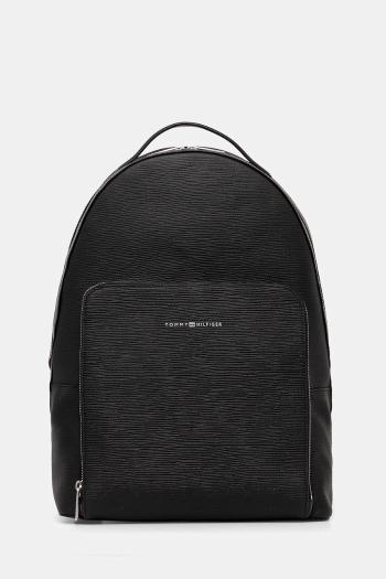 Kožený ruksak Tommy Hilfiger pánsky, čierna farba, veľký, jednofarebný, AM0AM13072