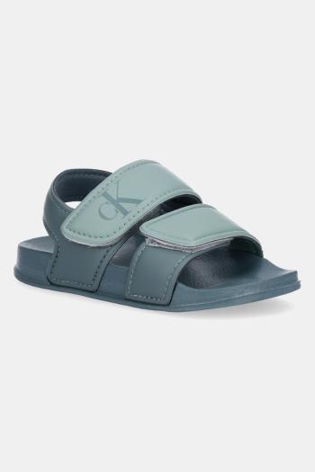 Detské sandále Calvin Klein Jeans zelená farba, V1X2-83030