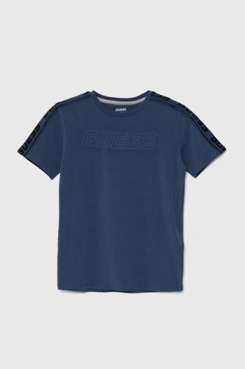 Detské tričko Guess tmavomodrá farba, s nášivkou, L4YI50 J1314