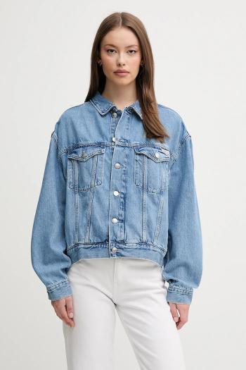 Rifľová bunda Calvin Klein Jeans prechodná, oversize, J20J225182
