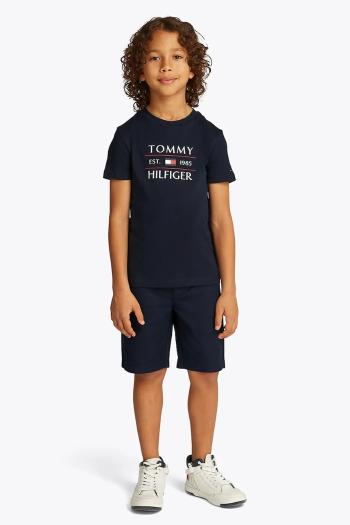 Detské bavlnené tričko Tommy Hilfiger tmavomodrá farba, s potlačou, KB0KB09538