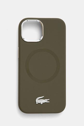 Puzdro na mobil Lacoste iPhone 15 6.1 zelená farba, LCHMP15SSMAB