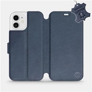 Flipové pouzdro na mobil Apple iPhone 12 - Modré - kožené -   Blue Leather (5903516374854)