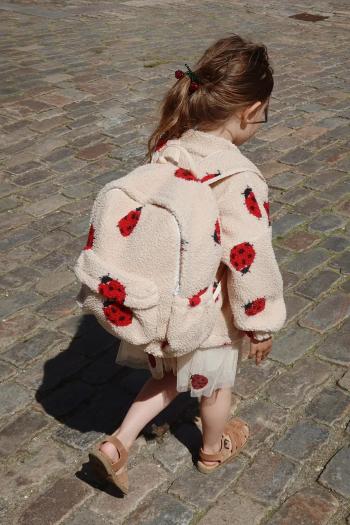 Detský ruksak Konges Sløjd JODY TEDDY BACKPACK GRS béžová farba, malý, vzorovaný, KS102604