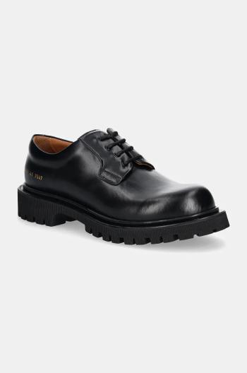 Kožené poltopánky Common Projects Chunky Derby pánske, čierna farba, 2451