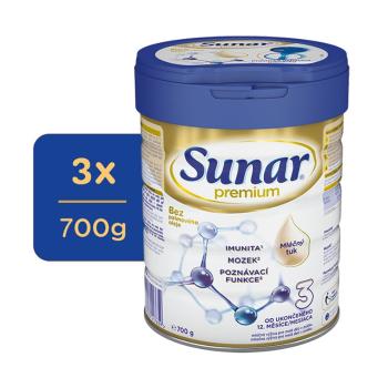 3x SUNAR Mlieko batoľacie Premium 3 700 g