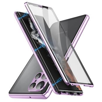 Magnetický kryt 360 pre Samsung Galaxy S25 Ultra 5G fialový