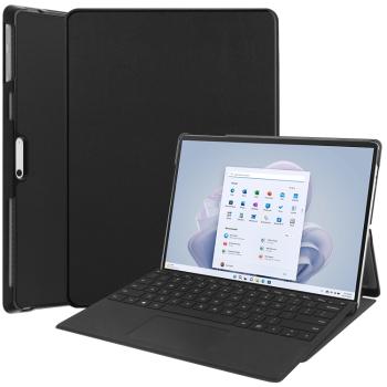 LEATHER Zaklápací obal pre Microsoft Surface Pro 9 čierny