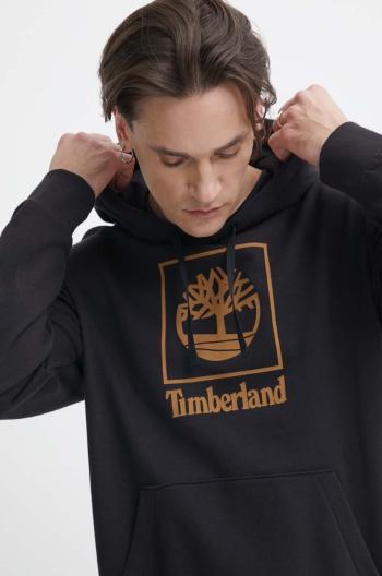 Mikina Timberland pánska, čierna farba, s kapucňou, s potlačou, TB0A5QV60011