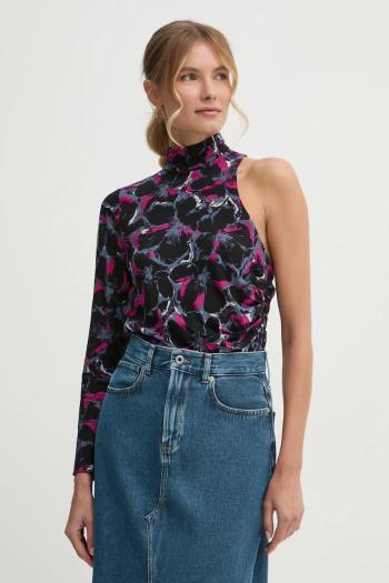 Blúzka Pepe Jeans ARIA dámska, čierna farba, vzorovaná, PL304974