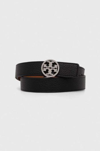Obojstranný kožený opasok Tory Burch 1" Miller Reversible dámsky, čierna farba, 138935.002