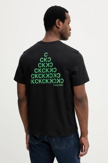 Bavlnené tričko Calvin Klein Jeans pánske, čierna farba, vzorované, LV04RC825G
