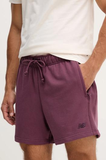 Bavlnené šortky New Balance fialová farba, MS41511FDP