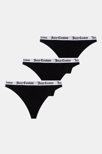 Brazílske nohavičky Juicy Couture DANA THONG PK čierna farba, JCLTH224571