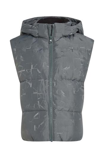 Detská vesta Calvin Klein Jeans šedá farba, IB0IB02169