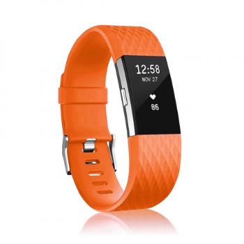 BStrap Silicone Diamond (Small) remienok na Fitbit Charge 2, orange (SFI002C25)