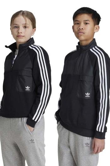 Detská mikina adidas Originals HZ CREW čierna farba, s nášivkou, IY9810