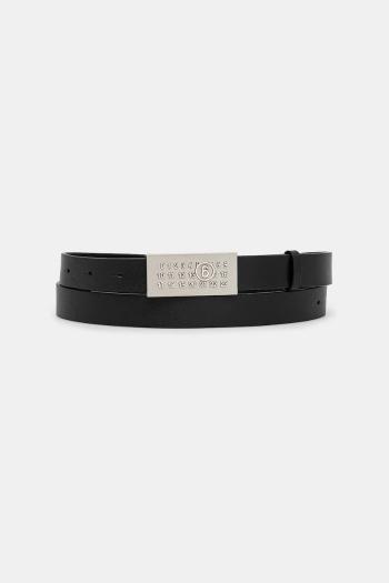 Kožený opasok MM6 Maison Margiela dámsky, čierna farba, SA6TP0010