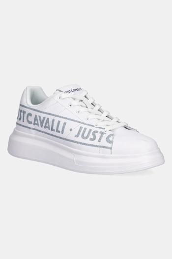 Kožené tenisky Just Cavalli biela farba, 78QA3SBCZPA95003