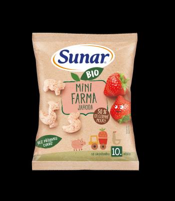 SUNAR BIO detské chrumky mini farma jahoda 10m+, 18 g