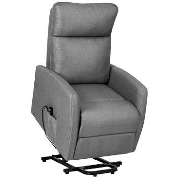 Zdvíhacie polohovacie kreslo svetlo sivé textil, 329605