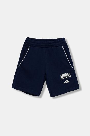 Detské krátke nohavice adidas tmavomodrá farba, s potlačou, nastaviteľný pás JX6593