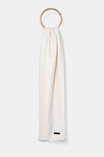 Šál EA7 Emporio Armani dámsky, béžová farba, jednofarebný, AF10450.7W000022