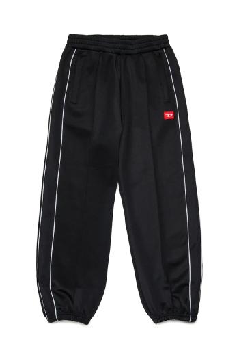 Detské tepláky Diesel PZAMPERD TROUSERS čierna farba, s nášivkou, J02447