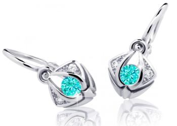 Cutie Jewellery Krásne detské náušnice z bieleho zlata C2217-10-X-2 svetlo zelená