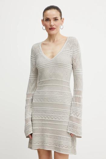 Šaty Guess NELLIE šedá farba, mini, priliehavé, W5GK48 Z3E22