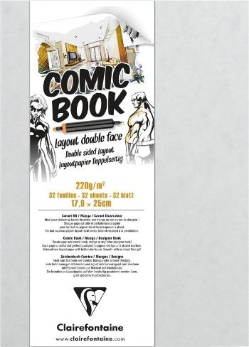 Clairefontaine Comic Book Layout Double Sided Paper Skicár 17,6 x 25 cm 220 g