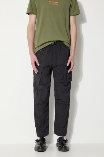 Nohavice Maharishi Veg Dyed Cargo Track Pants Japanese pánske, čierna farba, strih cargo, 5040.BLACK