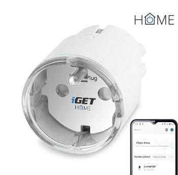 Chytrá zásuvka iGET HOME Power 1  - chytrá Wi-Fi zásuvka 230V s měřením spotřeby, 3680W, plánování, minimální velikost, Frenc