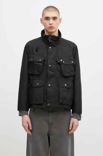 Bunda Barbour Modified Dryfly Wax Jacket pánska, čierna farba, prechodná, oversize, MWX2337