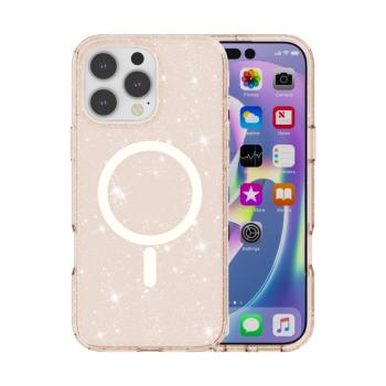 GLITTER MAGSAFE Ochranný kryt pre Apple iPhone 16 Pro Max lososovo ružový