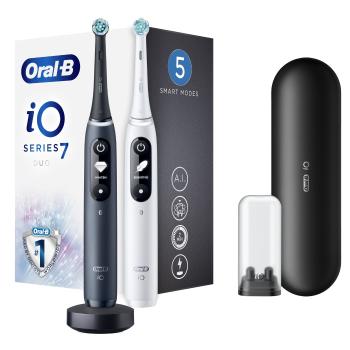 Oral B Elektrická zubná kefka iO7 Series Duo Pack Black Onyx/White Extra Handle 2 ks