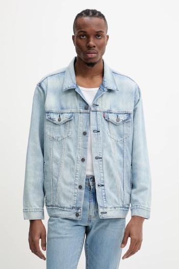 Rifľová bunda Levi's pánska, čierna farba, prechodná, oversize, A5782