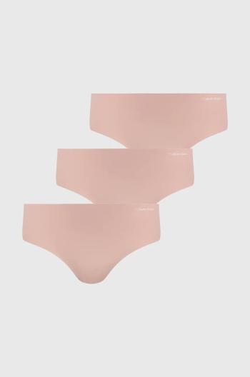 Nohavičky Calvin Klein Underwear 3-pak ružová farba, 000QD3559E