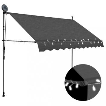 Ručne zaťahovacia markíza s LED svetlom 300x120 cm Dekorhome