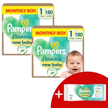 Pampers Harmonie 2 havi Pelenkacsomag 2-5kg Newborn 1 (360db) + A...