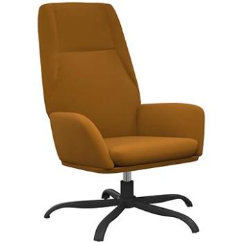 Relaxačné kreslo hnedé zamat, 341374