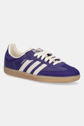 Kožené tenisky adidas Originals Samba OG fialová farba, JI2736